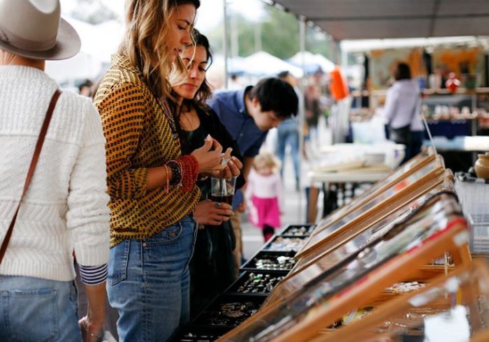 Rose bowl flea market shoppers